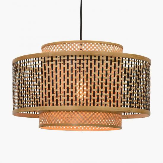 Natural & Black Bamboo Pendant Light