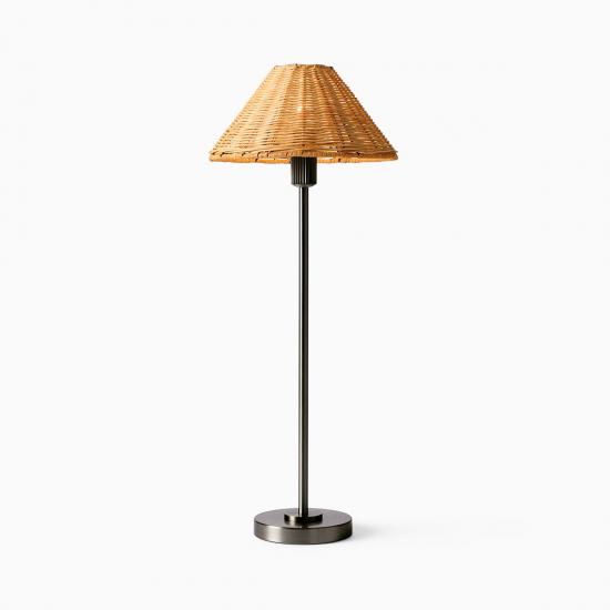 Beatrix Dark Bronze Wicker Shade Table Lamp (20.5)