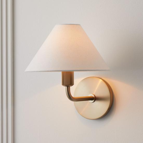 Beatrix Light Bronze Linen Shade Sconce