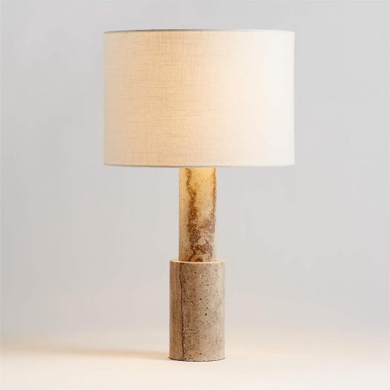 Jorgen Silver Travertine Table Lamp