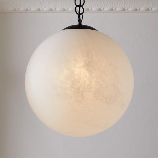 Moon Globe Pendant Light with Black Chain 21