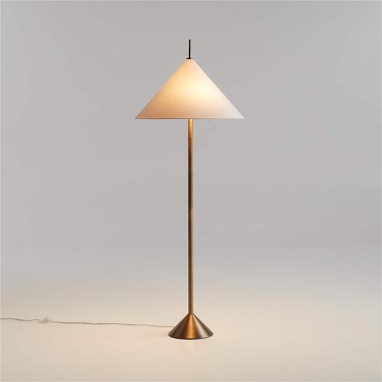 Seymour Telescoping Brass Metal Floor Lamp