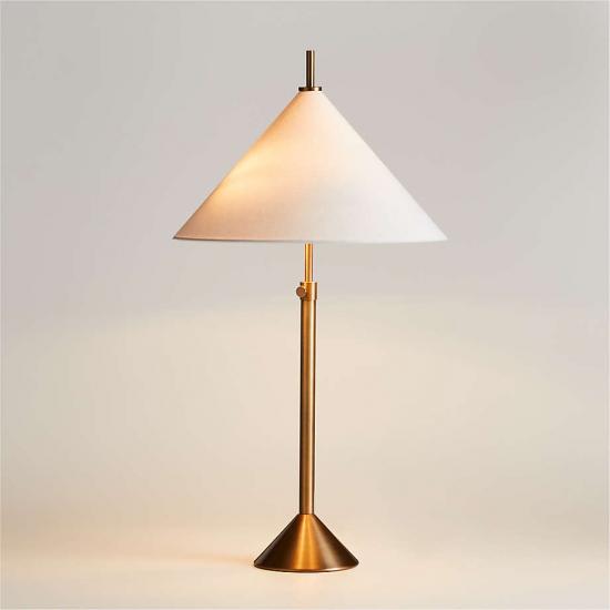 Seymour Telescoping Brass Metal Table Lamp